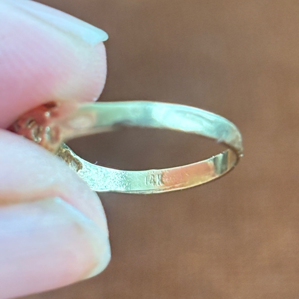 14k solid gold Elegant Gold Filigree Ring - Picture 3 of 11